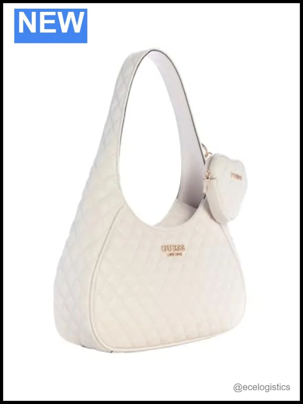 GUESS Atabey Hobo Bag Polyurethane Shoulder Bag with Gold Hardware
